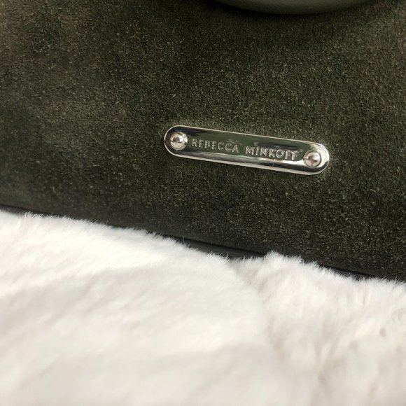 Rebecca Minkoff Olive Green Suede Leather Crossbody/Shoulder Handbag - Picture 7 of 12